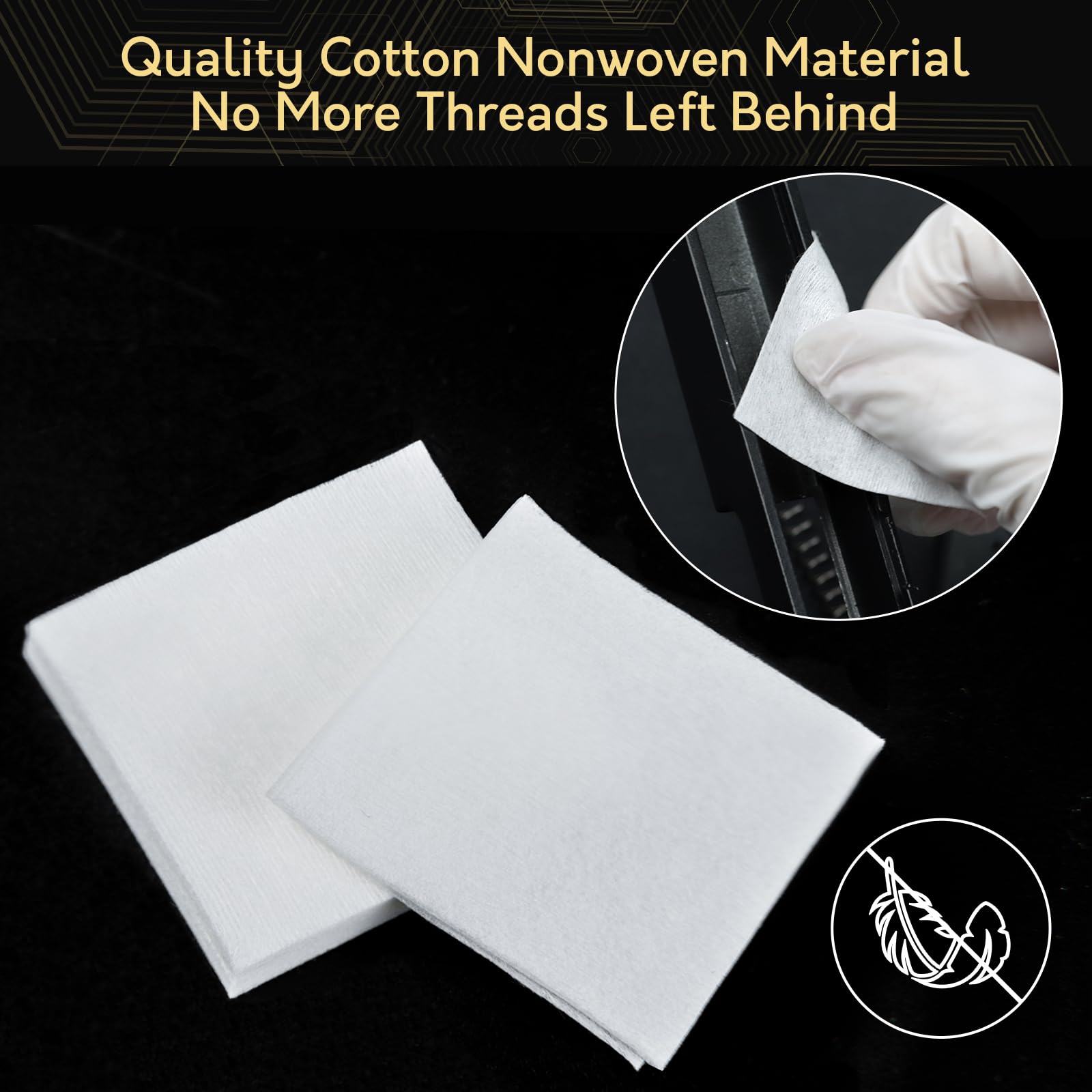 BOVPCAO 1800 PCS Thick Gun Cleaning Patches - Lint Free, Highly Absorbent 2