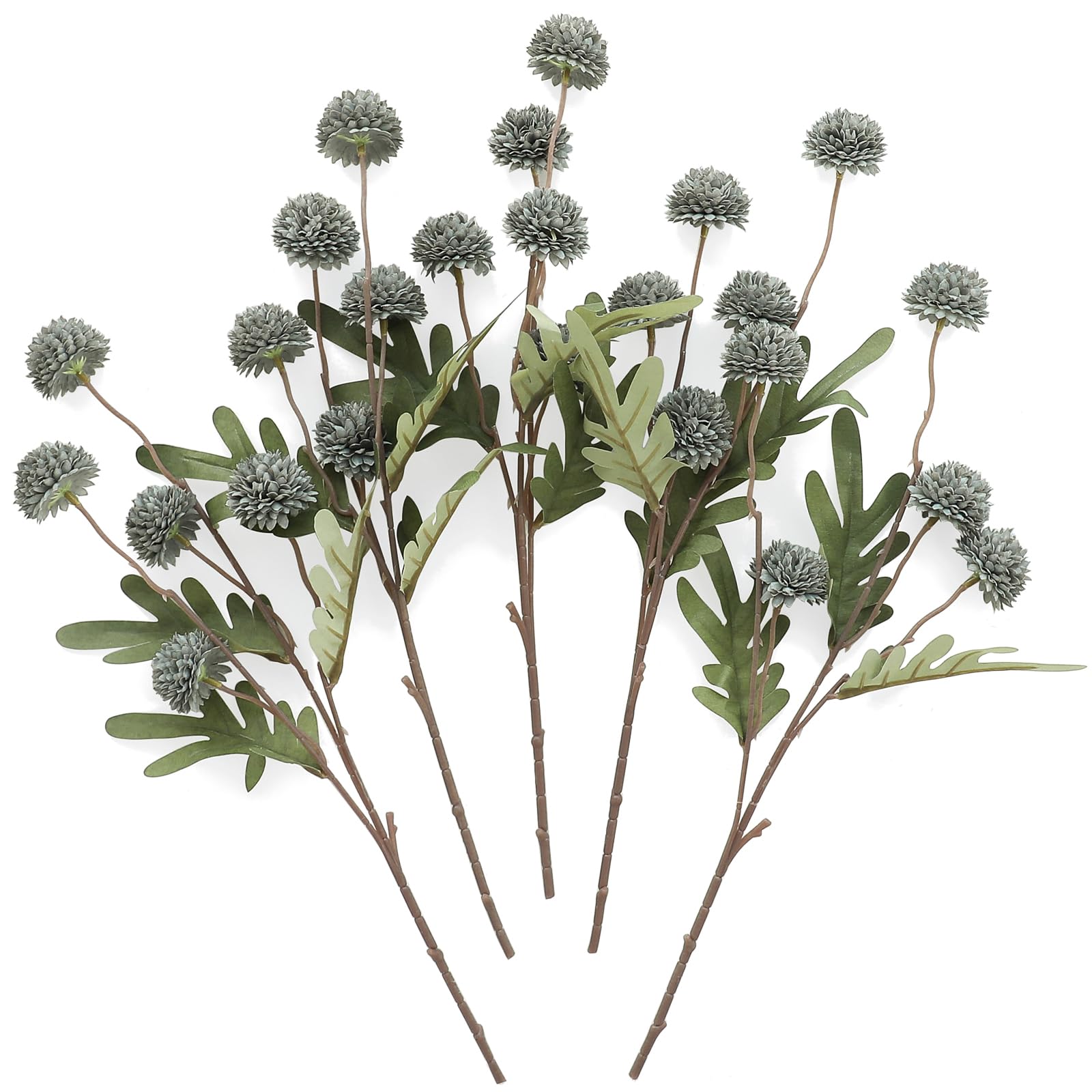 Photo 1 of Floroom 5pcs Dusty Sage Green Faux Silk Mums Artificial Flowers