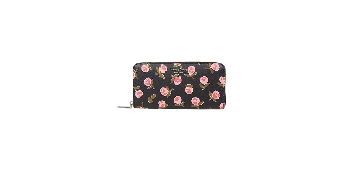 Kate Spade New York Spencer Ditsy Rose Printed PVC Zip Around