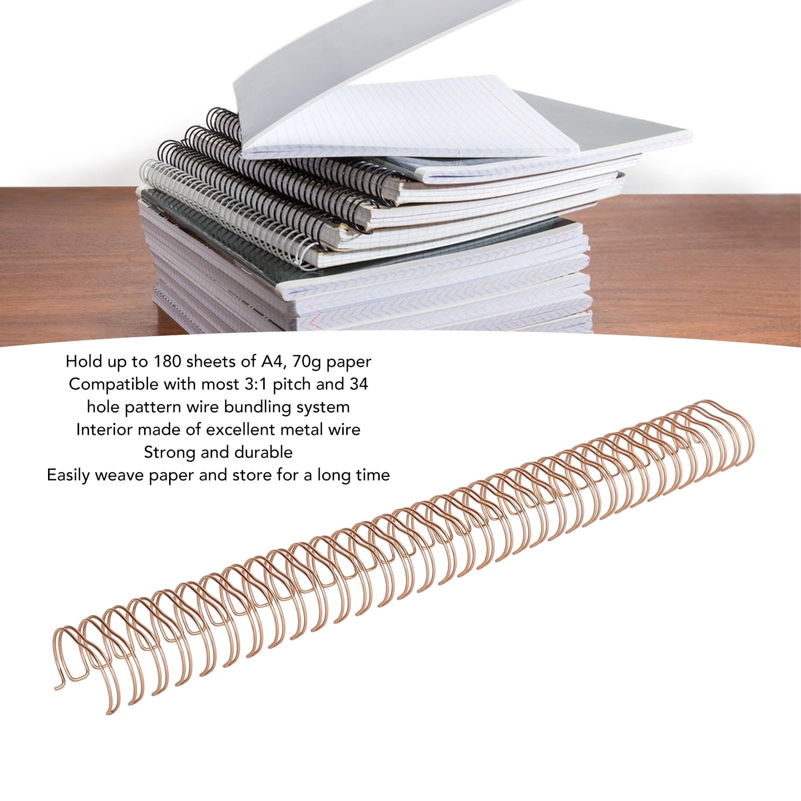 ViaGasaFamido 50 Pezzi 34 Pettini per Rilegatura Ad Anelli Diametro 19 Mm 3/4 Pollici capacità 180 Fogli Dorsi di Rilegatura in Plastica Ferro Rivestito in Nylon Ideale per la Scuola Aziendale