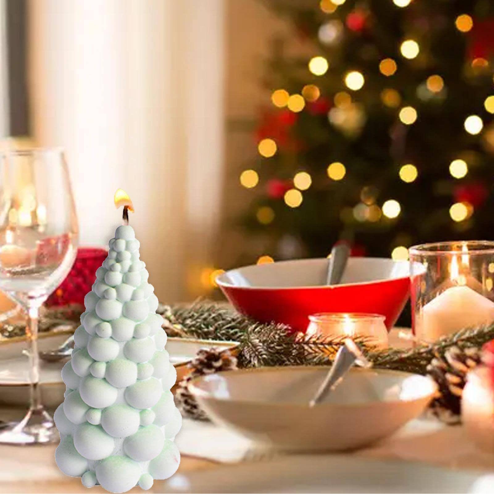 2-teilige 3D-Weihnachtsbaum-Silikonform – Gießform Für Harz, Kerzen, Seifen & Mehr