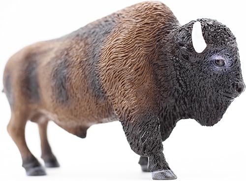 Miniatura 3 de Gemini&Genius Figura de bisonte norteamericano, figura de acción de toro, juguete de juego de vida silvestre para niños, pintado a mano, juguetes
