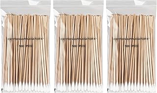 Vaincre 300PCS Long Cotton Swabs - 6" Cleaning Cotton Swab Buds with Wooden Sticks, Microblading Eyeshadow Tip Applicators, Microswabs Swabsticks for Dogs Makeup Nail Art Tattoo Permanent Supplies