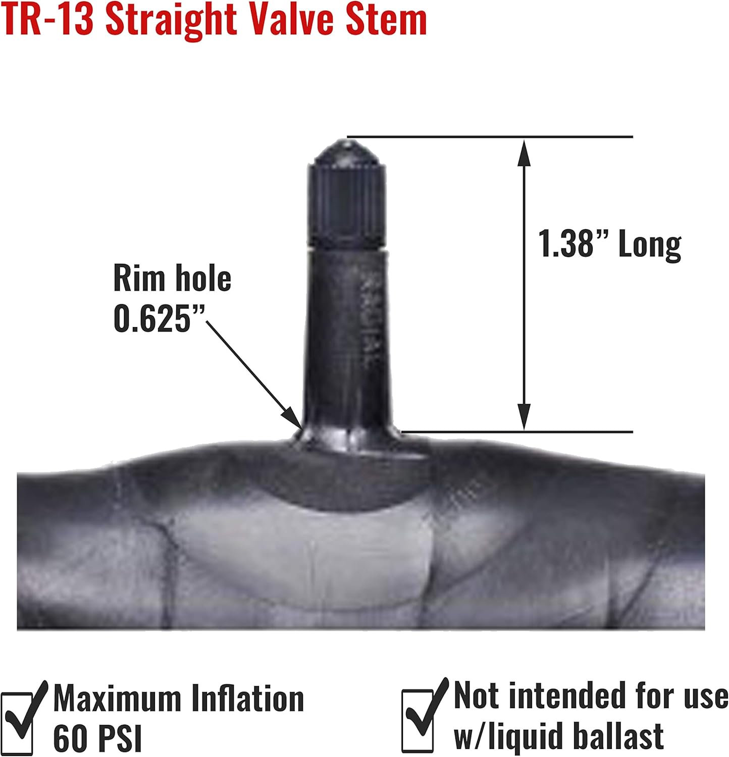 PACK OF 2 (two) Firestone Brand Passenger Tire Inner Tube with Tr13 Rubber Valve fits 14" 15" MR14 MR15 9.5L15/9.5L14/7.5L14/MR1415