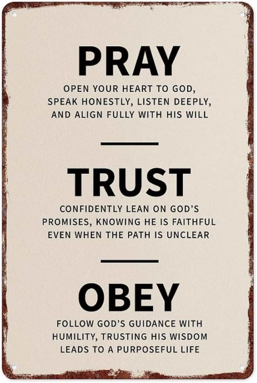 ICYJRFHLTF Inspirational Faith Quote on Minimalist Retro Tin Sign for Home Office Wall-Art 8 X 12 in