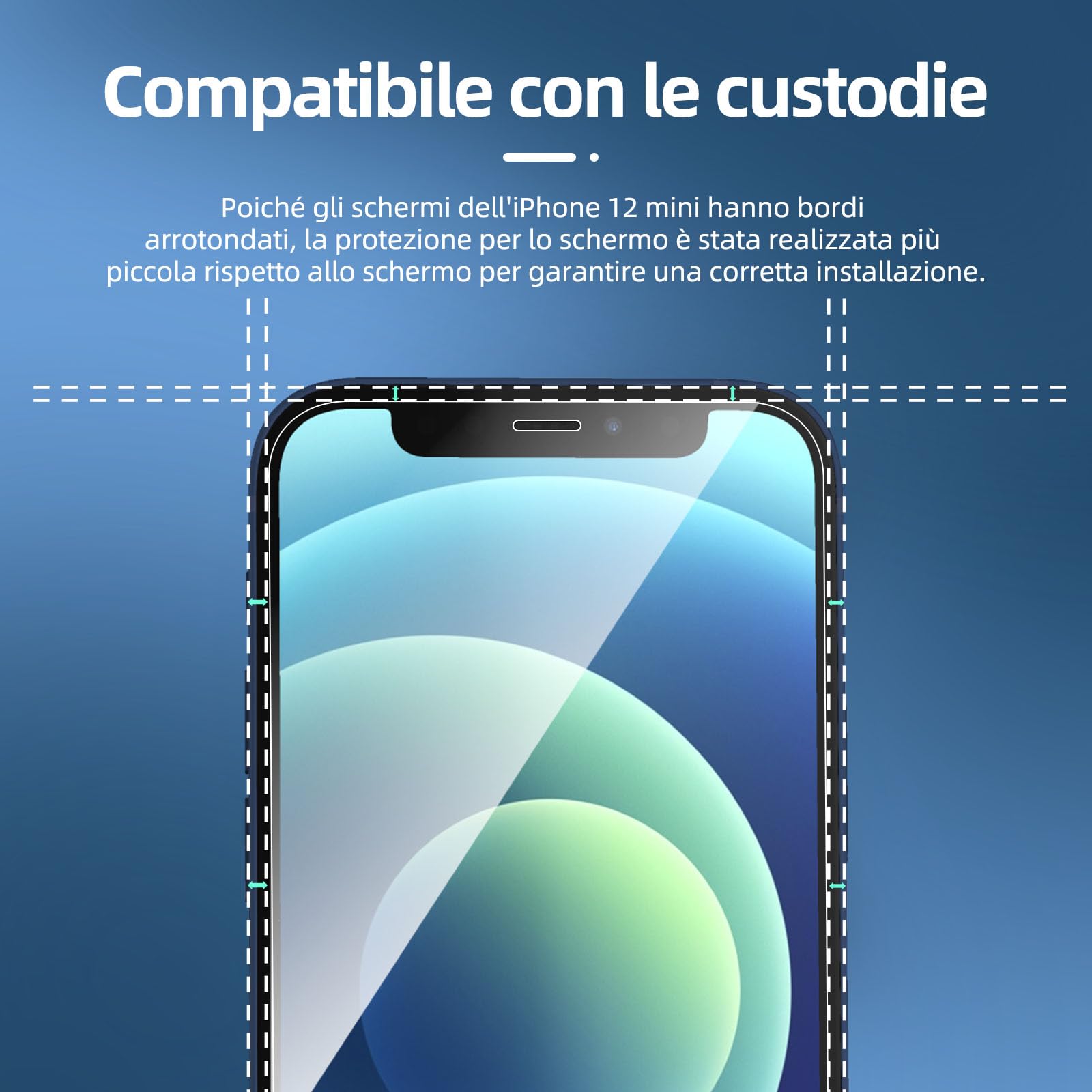 NEW'C 3 Pezzi, Vetro Temperato per 12 Mini 5,4 Pollici, Pellicola Prottetiva Anti Graffio, Anti-Impronte, Senza Bolle, Durezza 9H, 0,33mm Ultra Trasparente, Ultra Resistente