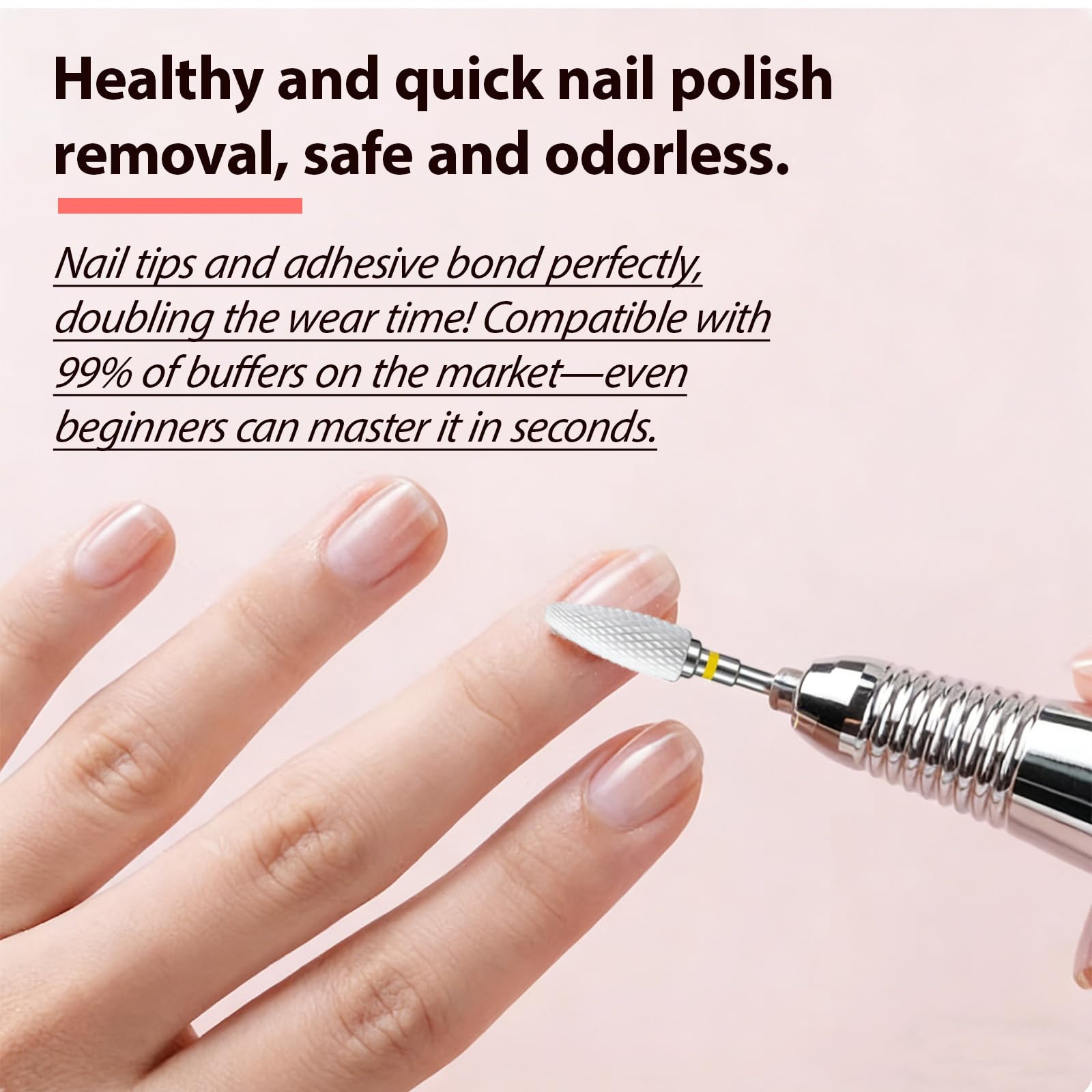 Set Profesional de 5 Brocas de Cerámica para Manicura y Pedicura: Precisión y Durabilidad para Uñas Naturales y Acrílicas, Compatible con Taladros Eléctricos de Uso Doméstico y Profesional