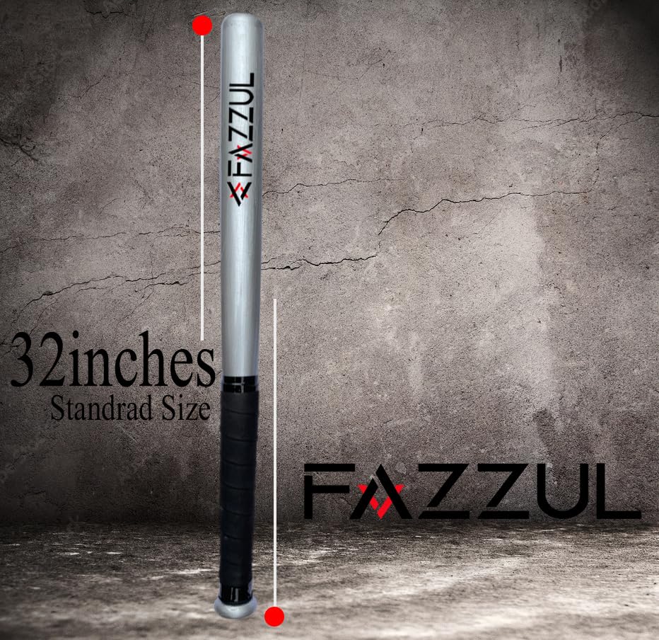 Image of Baseball Bat Natural Wood Baseball Bat with Strong Wood for Self-Defense (32 inch Long) (Silver)