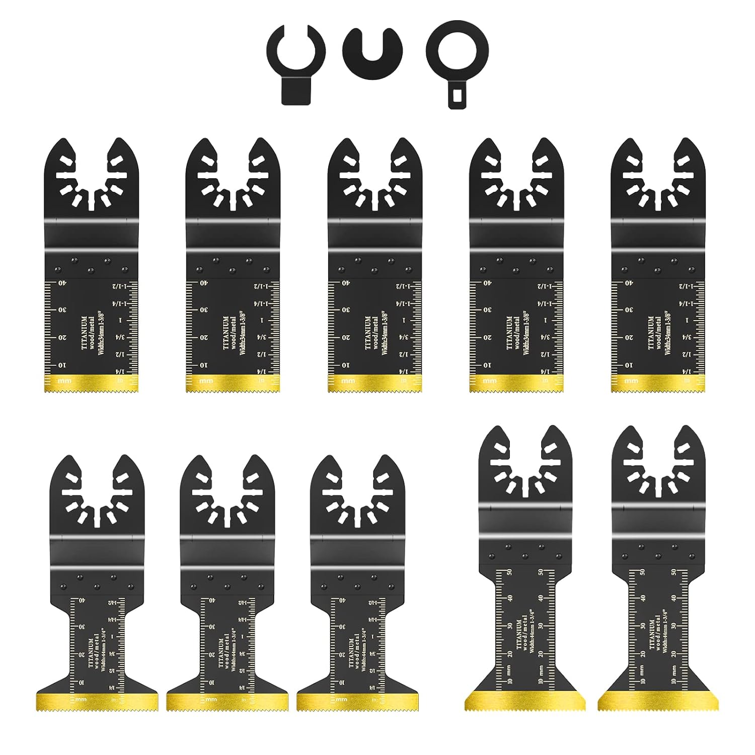 10pcs Oscillating Saw Blades Titanium Metal Cutting,Multi Tool Blades Sharpener Wood,Universal