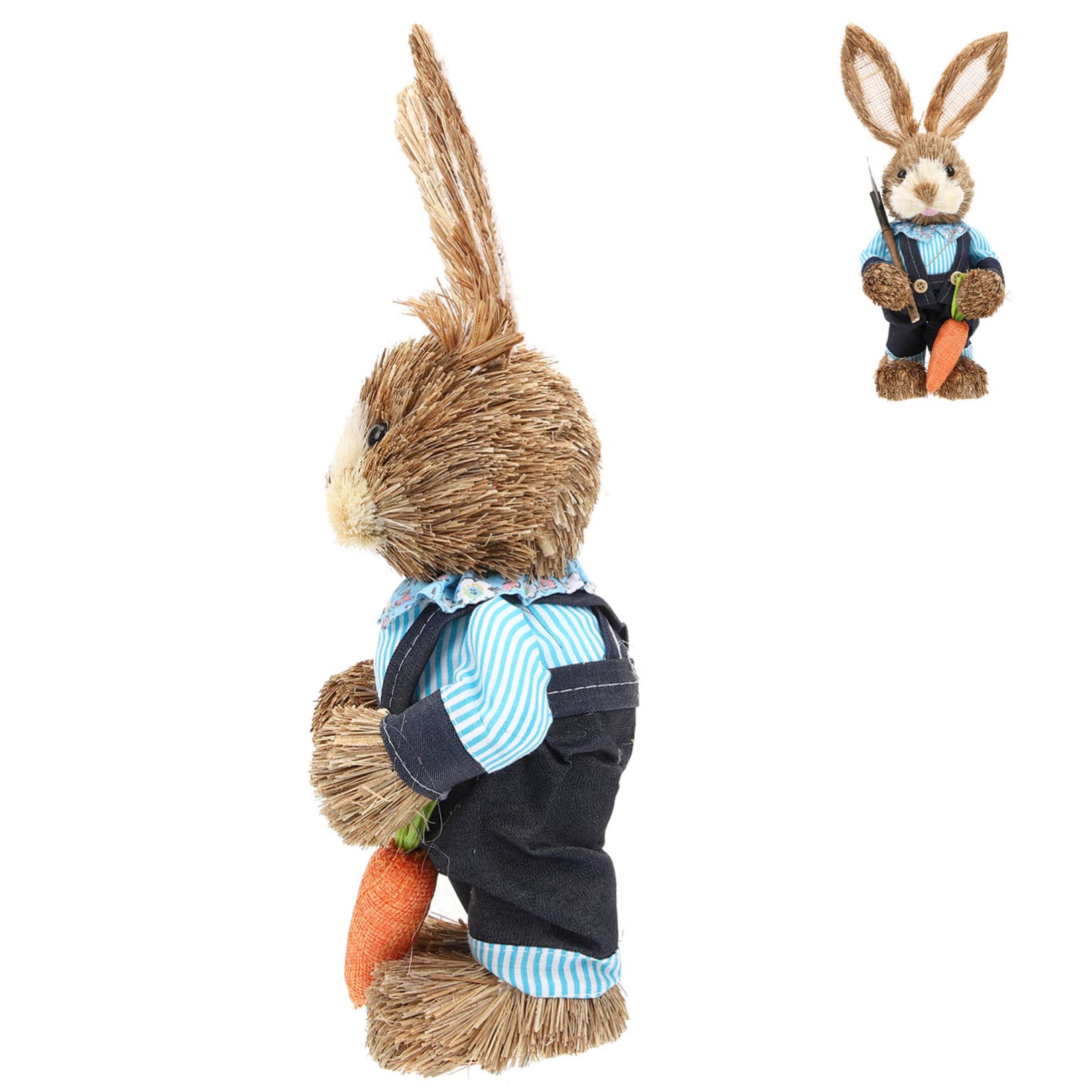 Alipis 2 Pz coniglio di paglia fatto a mano coniglio pasquale easter bunny decorazioni di coniglietti intrecciati statuine di coniglio primaverile decorazioni pasquali statue di conigli