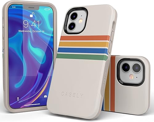 Miniatura 3 de Casely Funda para iPhone 1212 Pro  Compatible con MagSafe  Funda de bloque de color de rayas arcoíris