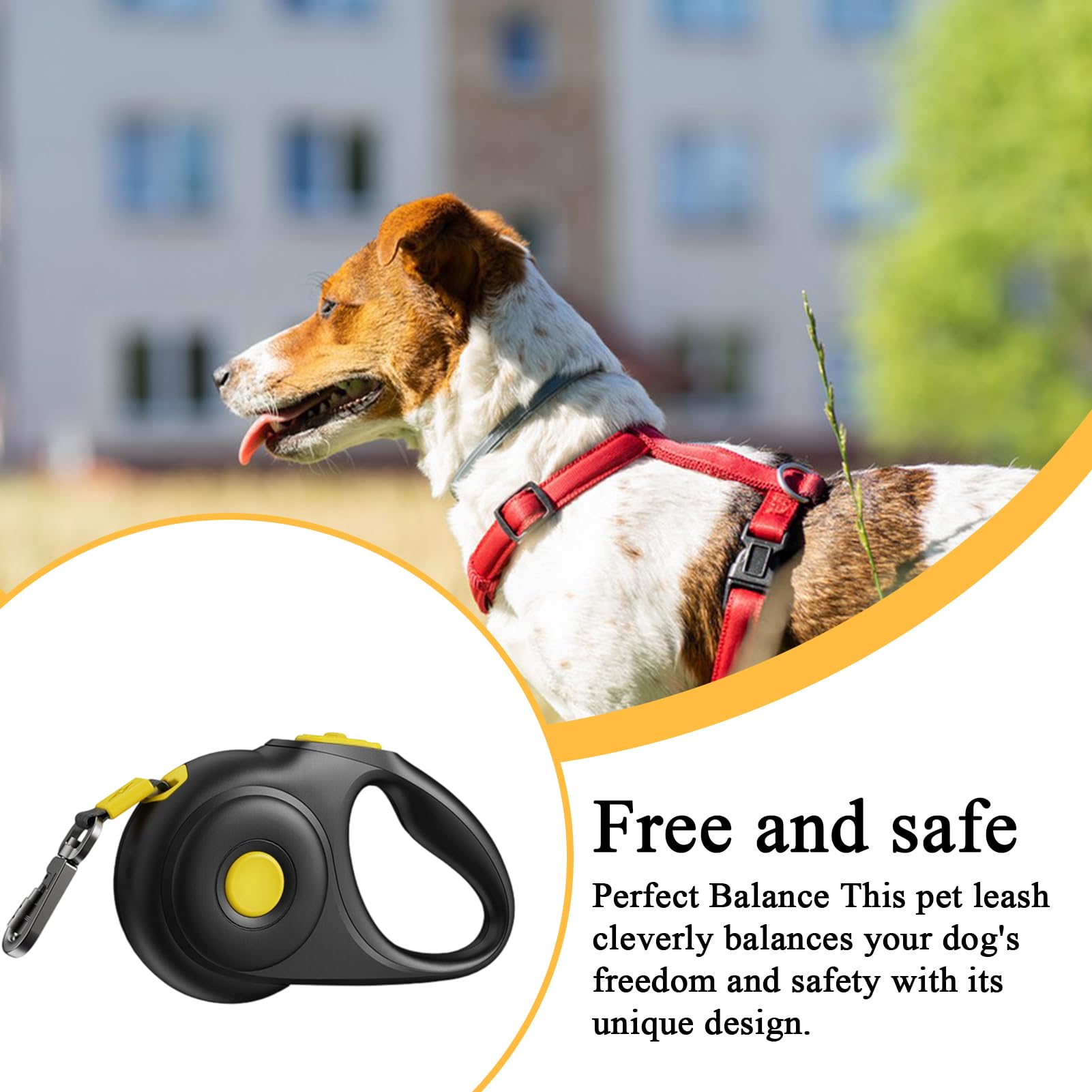Corda Per Cani Guinzaglio Estensibile Con Blocco Semi-Automatico | Maniglia Ergonomica Con Arresto Istantaneo e Sicurezza a 180° per Giardino, Campeggio, Escursionismo e Spiaggia