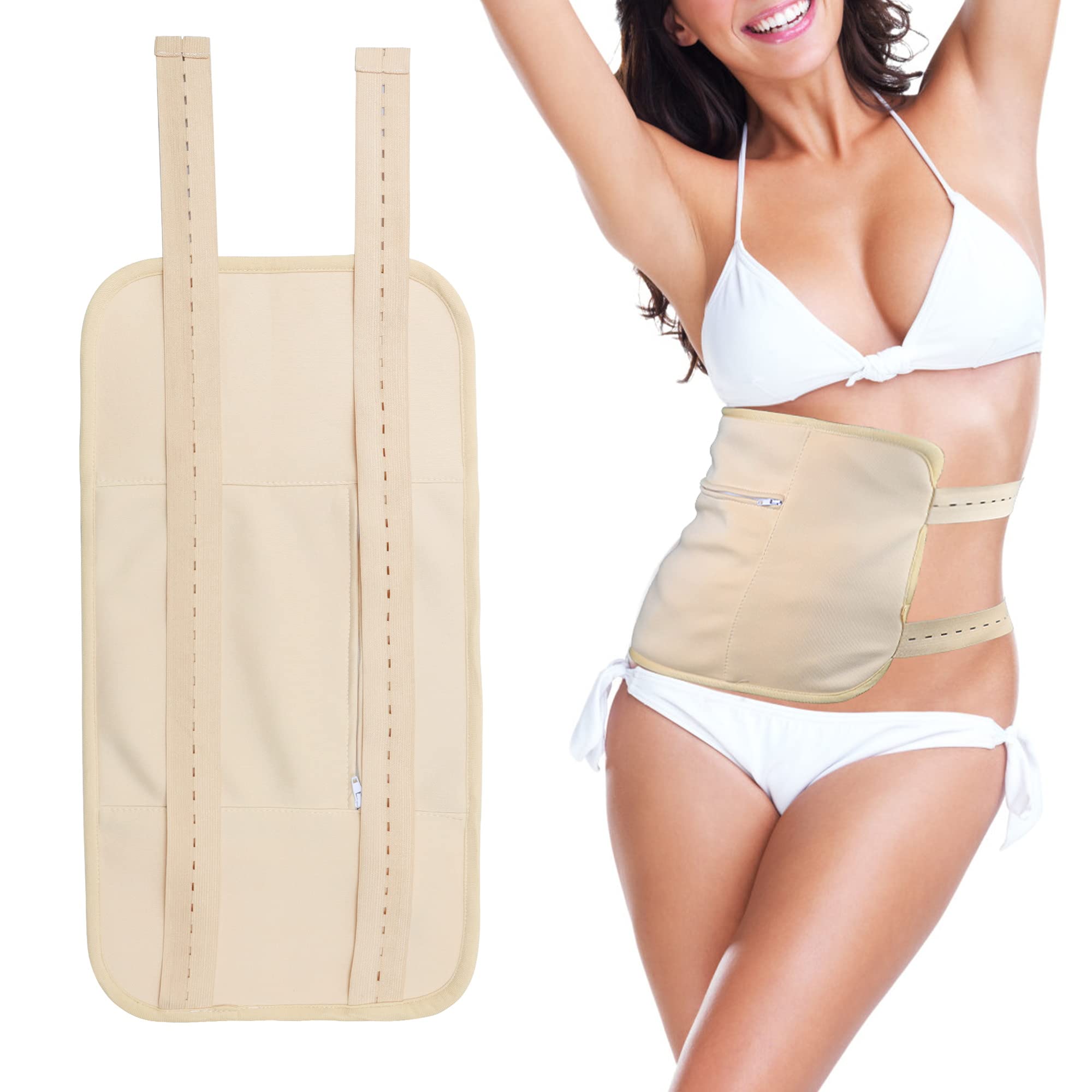 Castor Oil Pack, Reusable Organic Castor Oil Pack Kits with Storage Bag Adjustable Elastic Strap ，for Liver Detox Insomnia Constipation Inflammation (Oil not Included)…