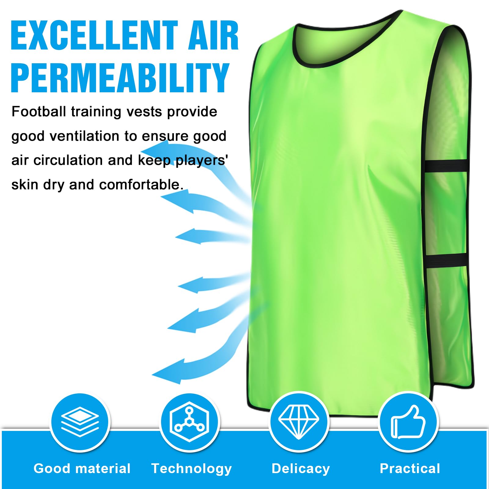 12 Pack Chasubles d'Entraînement Football, Gilet Adulte