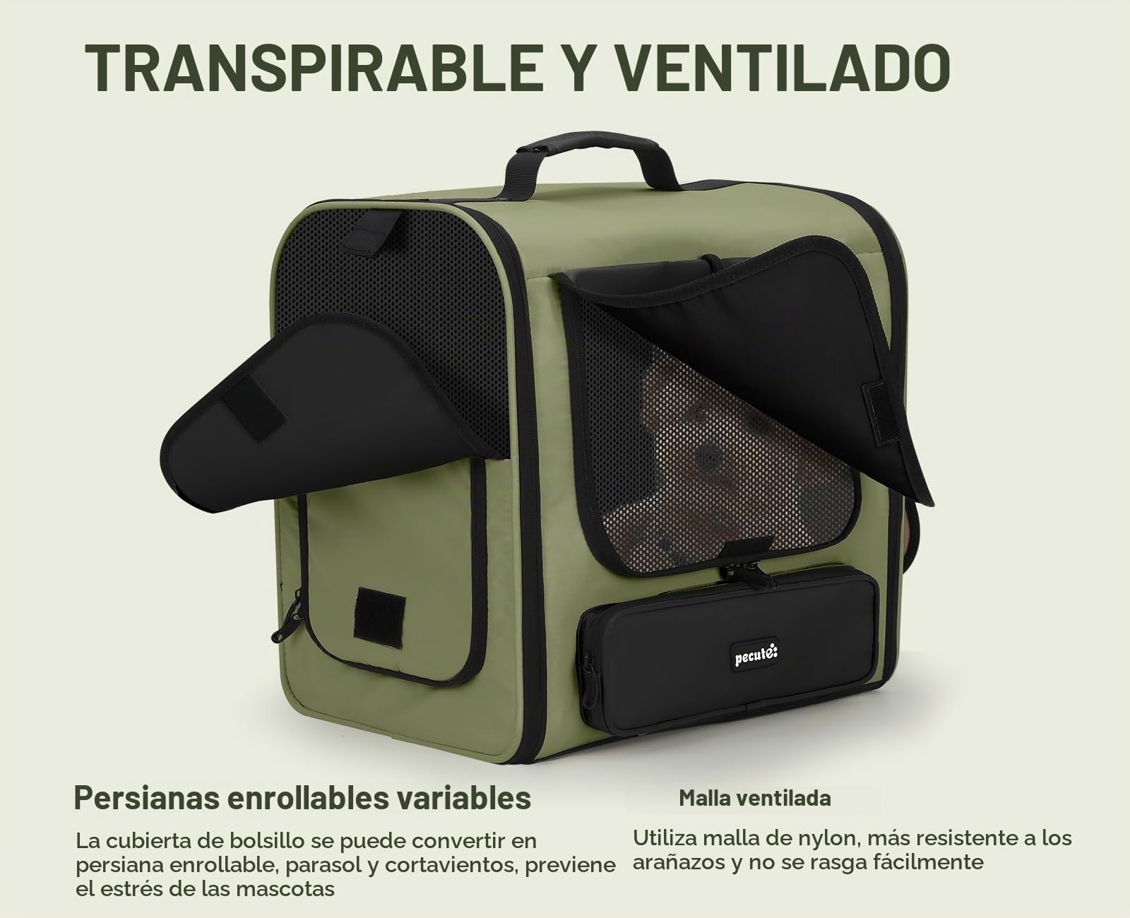 Pecute Mochilas para Gatos ensanchadas < 6 kg, Bolsas de Transporte para Perros, Asiento de Coche para Perros, estables seguras, Transpirables para Senderismo al Aire Libre, Viajes en Coche