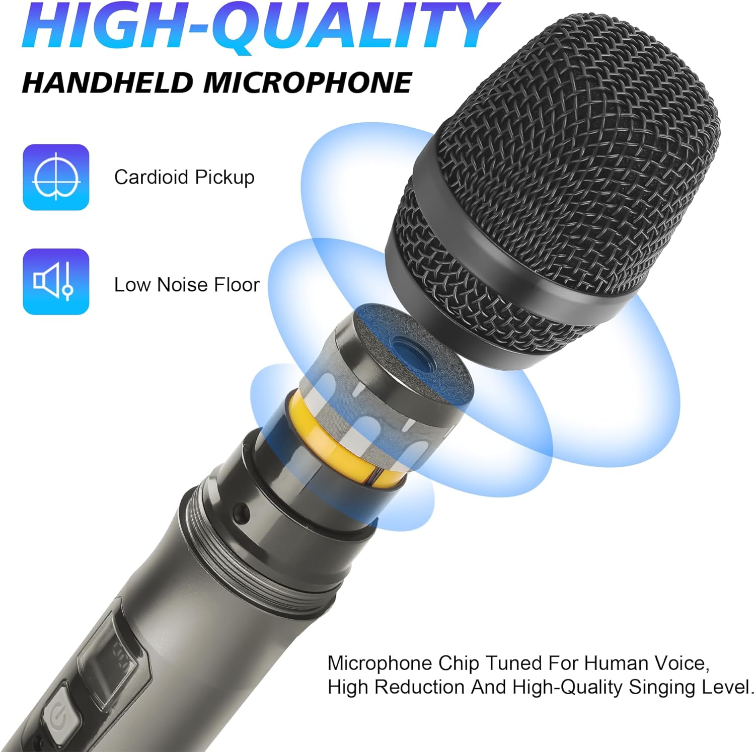 K-25R Wireless Microphone System, 8-Channel UHF Handheld and bodypack Microphones for Stage Performances, Church DJ Weddings and Karaoke (K-27R 4handheld 4bodypack)