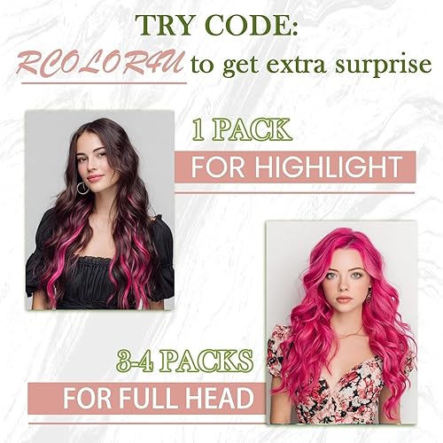 Miniatura 5 de RUNATURE Extensiones de cabello humano Remy con microcuentas, color rosa intenso, extensiones de cabello real rubio, 16 pulgadas, 0.88oz25 segundos