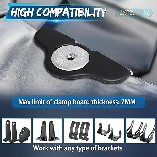 Miniatura 4 de 2 soportes de luz de zanja, soportes de barra de luz de montaje en capó, capó universal de pilar LED, soportes de barra de luz de conducción,