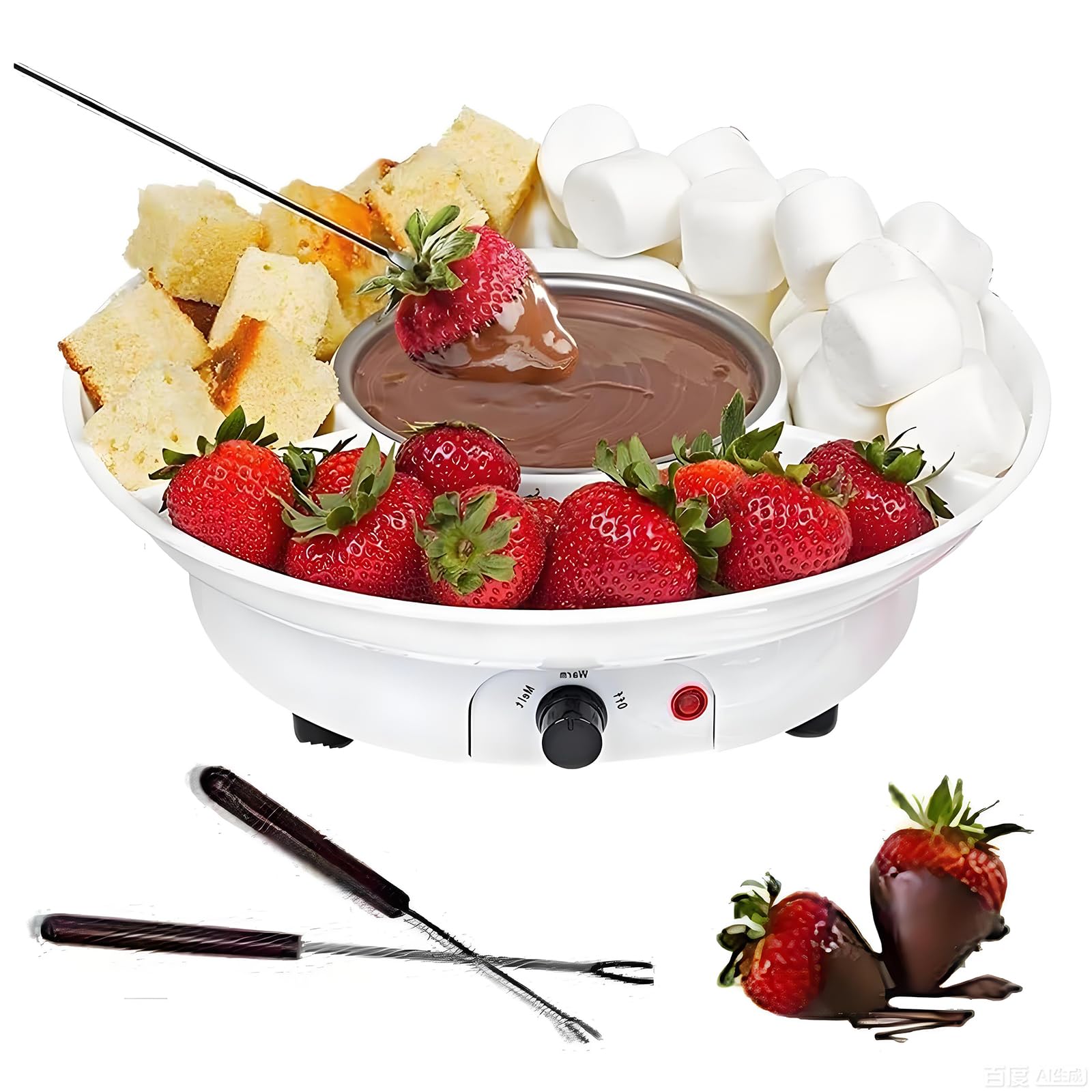 Garnek do topienia czekolady z regulowaną temperaturą, zdejmowaną miską i tacą, idealny do domowej roboty czekolady i DIY S'Mores na imprezy i spotkania rodzinne