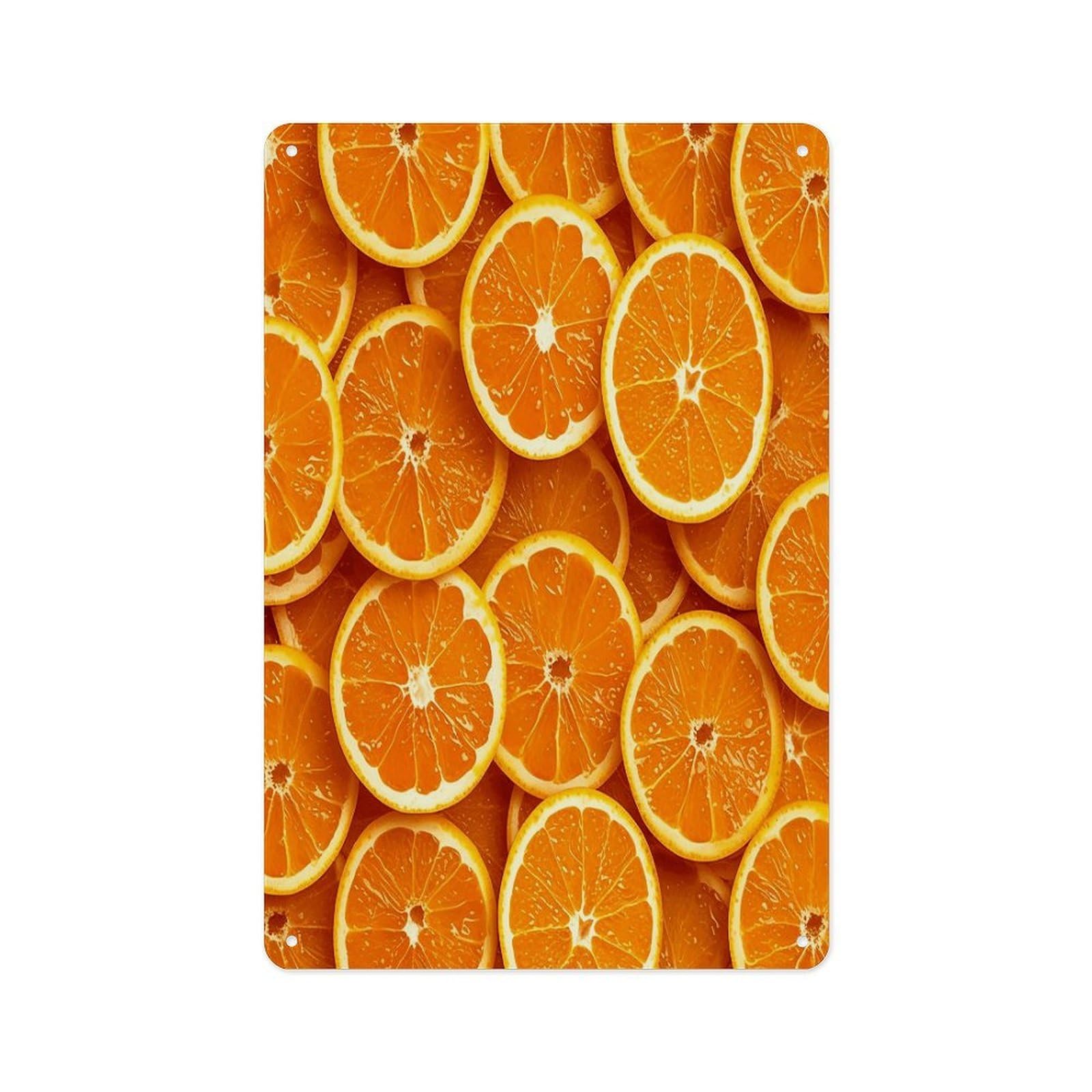 Fekiloot Style Orange Slices Wall Decor Metal Signs Tin Signs Poster
