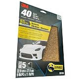 3M Sandpaper, 32118, 40 Grit, 9 in x 11 in, 5 Sheets Per Pack – view 2
