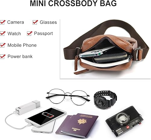 Miniatura 6 de SmallMedium Crossbody bag for men shoulder bag mens purse satchel leather messenger bag gift man