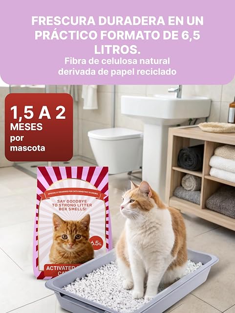 Foto 5 de 7 de Japan Premium Pet Arena de celulosa Ligera para Gatos con carbón Activado, Fuerte Control de olores