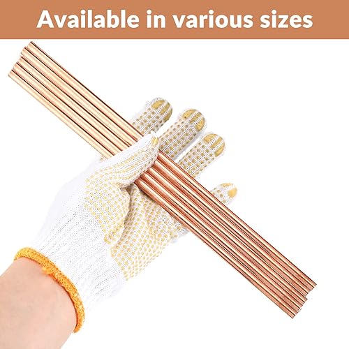 Miniatura 25 de Therwen 5 barras redondas de cobre puro de 11.8 pulgadas de longitud, de metal sólido, barra de torno de cobre sólido para manualidades