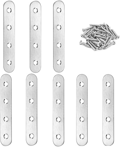 Miniatura 4 de 8 soportes rectos de acero inoxidable (3.8 x 0.8 pulgadas  3.780 x 0.787in), soportes rectos con tornillos