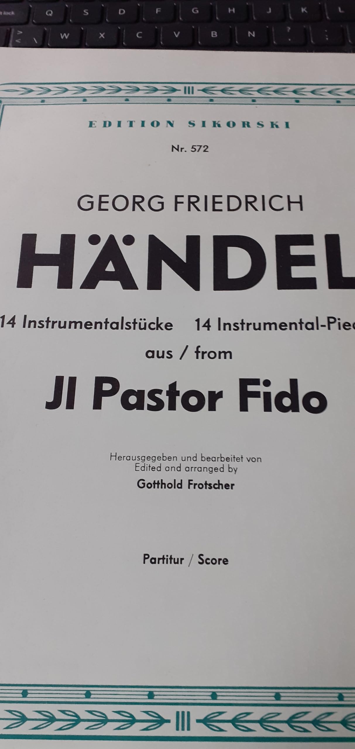 14 Instrumentalstücke Il pastor fido partitions pour flûtes et hautbois
