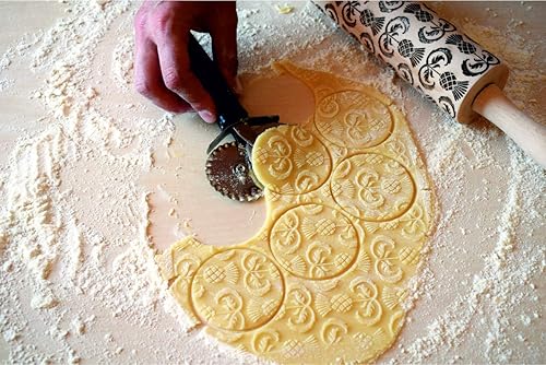 Miniatura 3 de THISTLES Embossing Rolling Pin Laser engraved rolling pin with Thistle flowers Gift for mother friend