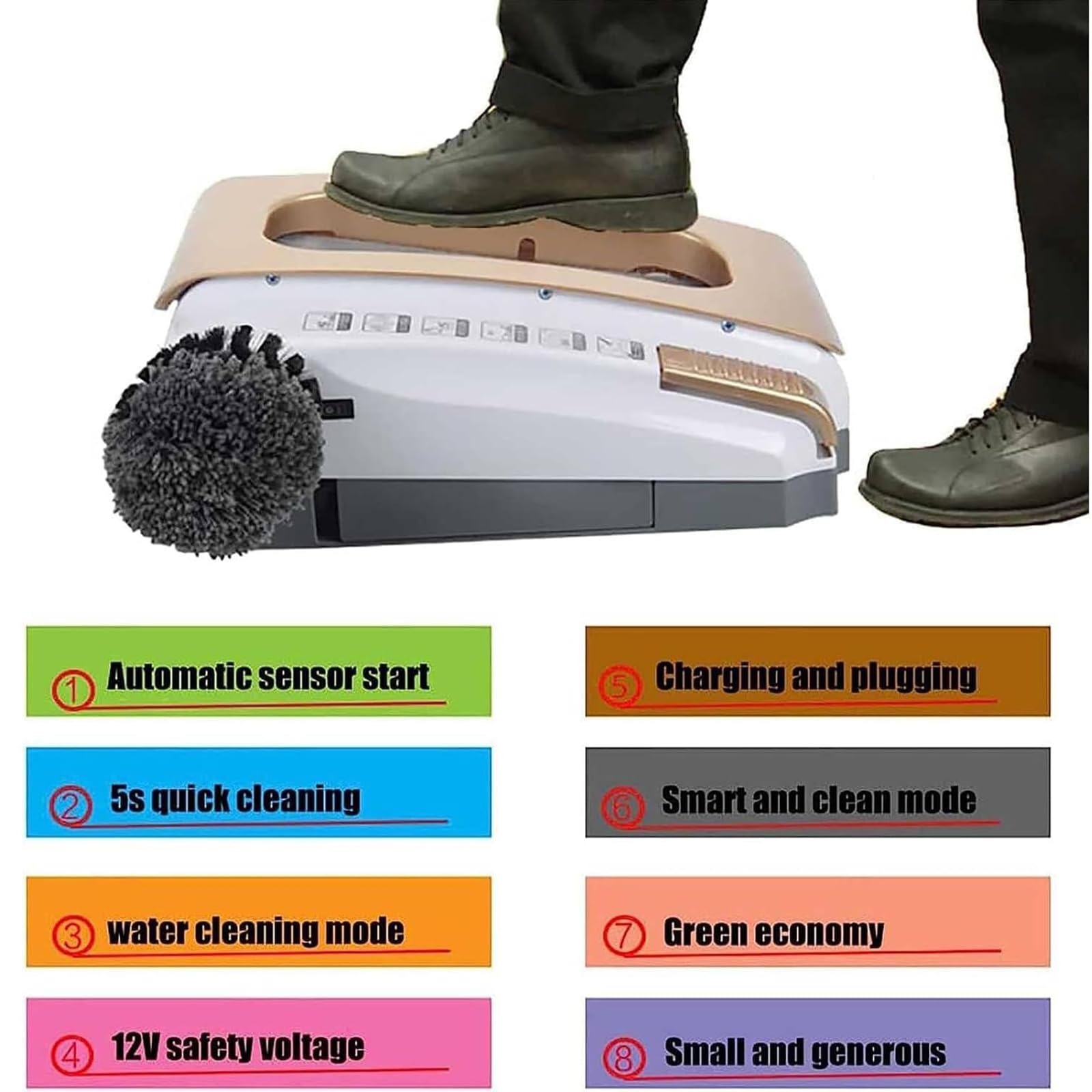 Rascador automático de botas, limpiador de zapatos recargable de 260 rpm, pulidora para casa, oficina, hotel, cepillo eficiente para zapatillas y tacones