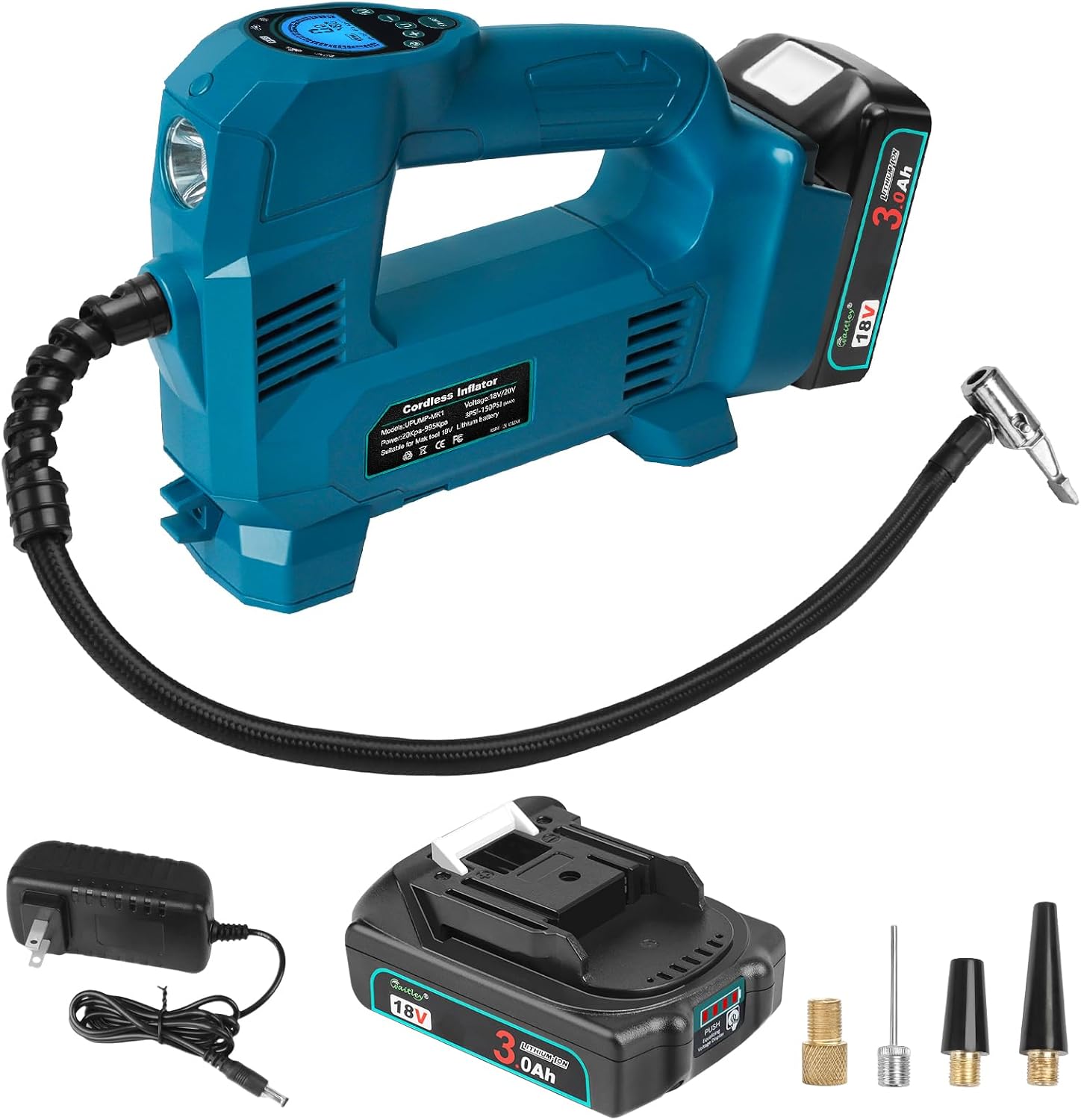 Tire Inflator 150 PSI Compatible with Makita 18V Battery