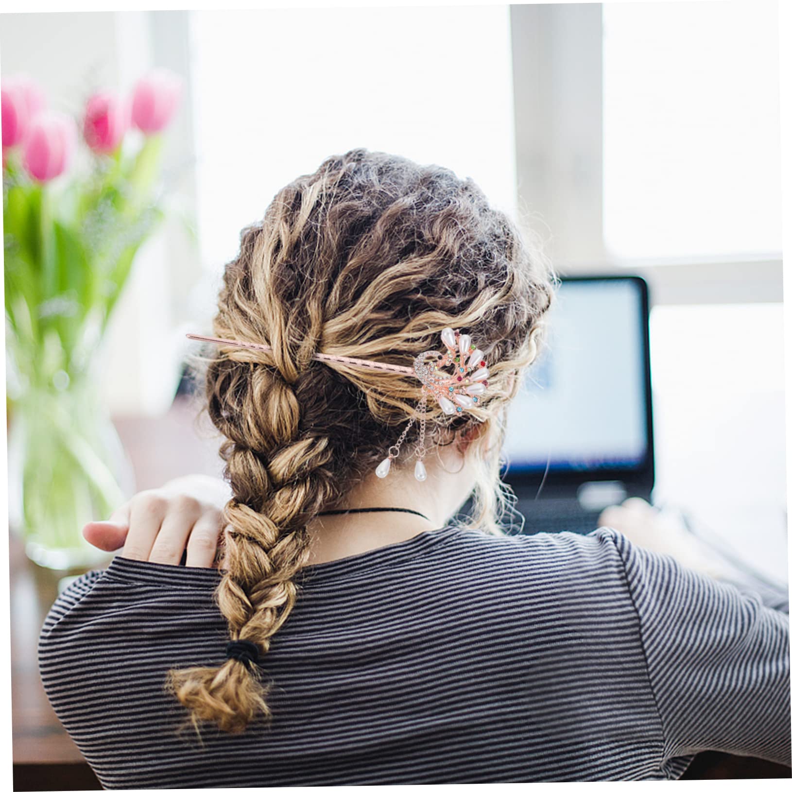 Housoutil 12 Stk Vintage Perlenhaarnadel rosa haarkamm haarnadel Haarschmuck für die Braut Haarspangen mit Strasssteinen Haarschmuck für besondere Anlässe Haarklammer Tiara Perle Haarnadel