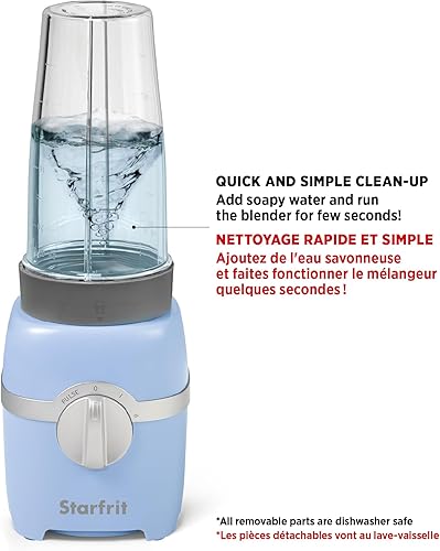 Miniatura 7 de Starfrit Licuadora personal - Dos tazas de 28.0 fl oz - Modos alto, bajo y de pulso - 300W - Azul cambray