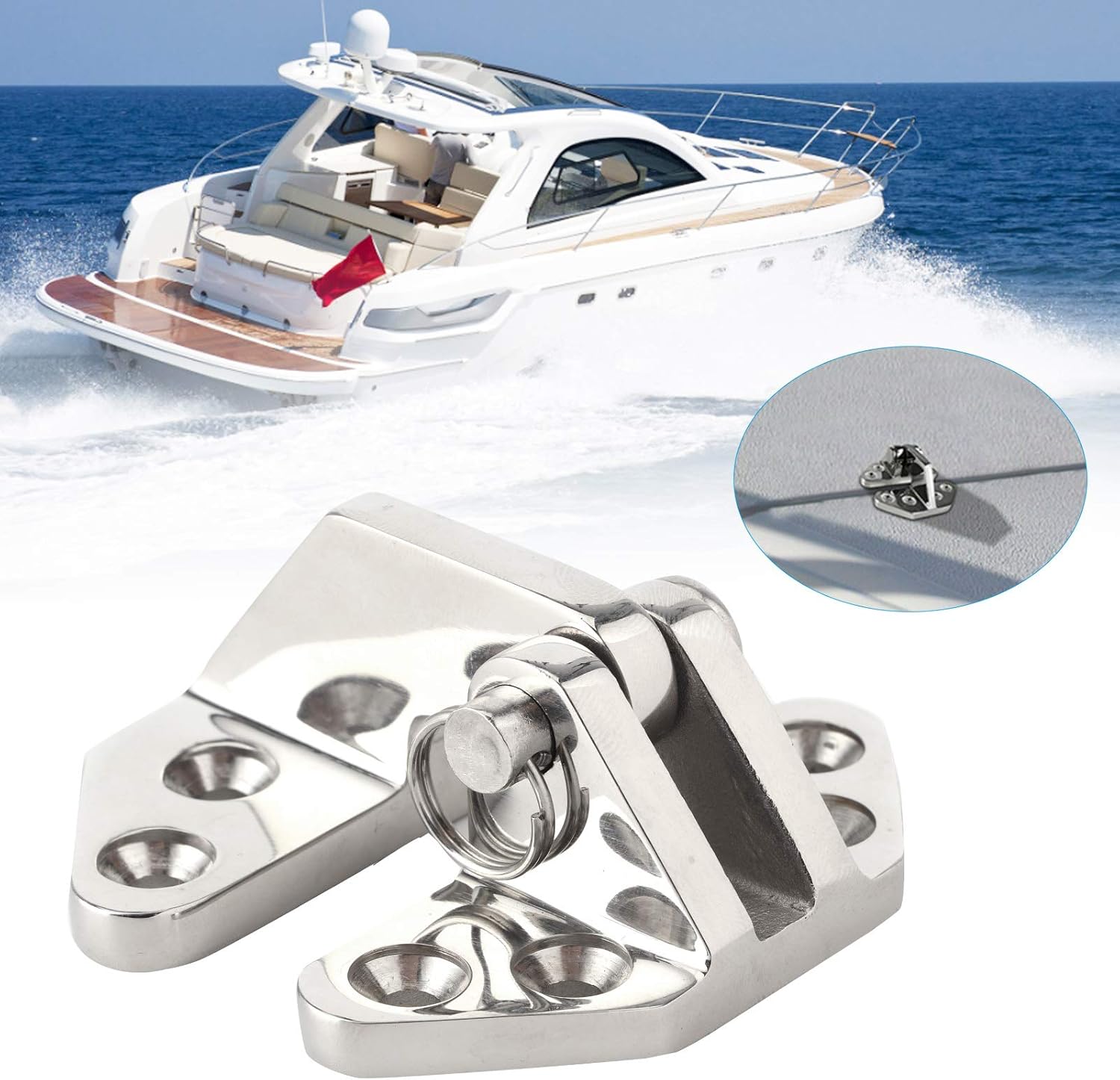 316 Stainless Steel Marine Hatch Hinge 2pcs Heavy Duty Gate Hinge for Wood -, Removable Pin, Durable & Easy to Install for Boats, Gates & Cabinets