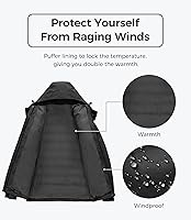 Vista 4 de Wantdo - Chaqueta impermeable 3 en 1 para mujer, abrigo de invierno cálido, resistente al viento, chaqueta de snowboard con capa de puffer