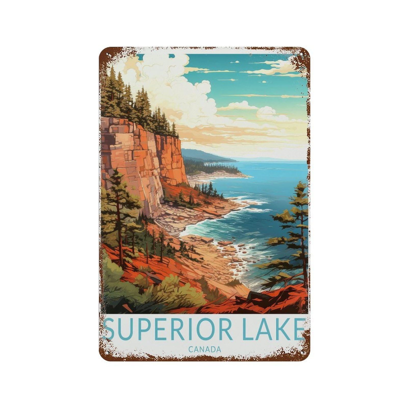 xiaoxiaoshen Lake Superior Canada Travel National Parks T (2) Wall Decor Art Metal Tin Poster Modern Home Decor Art Home Bar Shop Decorations Vintage Sign 30x20cm