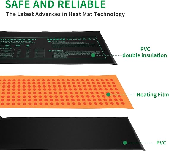 Seedling Heat Mat for Seed Starting,10 x 20.75 Waterproof Heating Pad for Indoor Plants Germination, Gardening, Hydroponic, Greenhouse