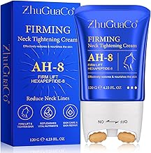 Ah-8 Neck Firming Cream - Roll On Neck Cream, Firms and Elevates Neck with Hexapeptides to Improve Wrinkles and Fine Lines 120g