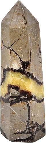 Miniatura 2 de AMOYSTONE Varita de obelisco hexagonal septario natural, torre de cristal curativo, 6 caras, pulida de 1.7 a 2 libras para reiki, chakra, regalos