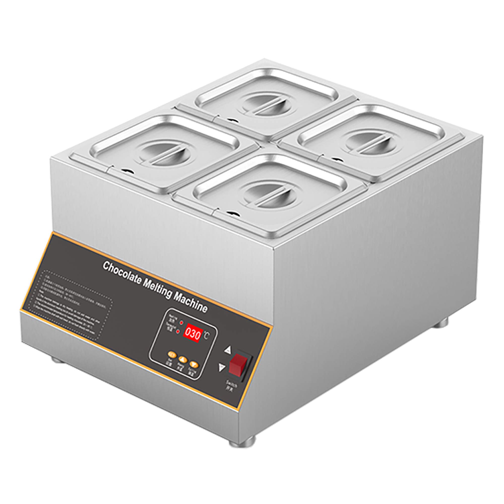 AYCDL 4 cylinders Chocolate Tempering Machine, 500W 0-85℃/0-185℉ Chocolate Melter, Heat 12KG Chocolate Tempering Machine, 4 Cylinders,4 Cylinders