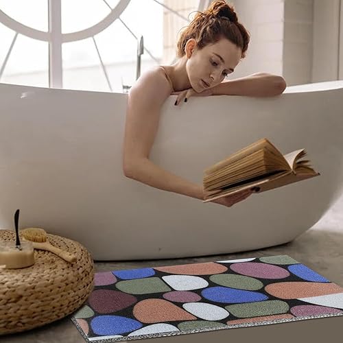 Miniatura 6 de Tapete de ducha antideslizante, de 15.7 x 36 pulgadas, tapete de ducha antideslizante para ducha y baño, área húmeda, secado rápido, sin ventosas,