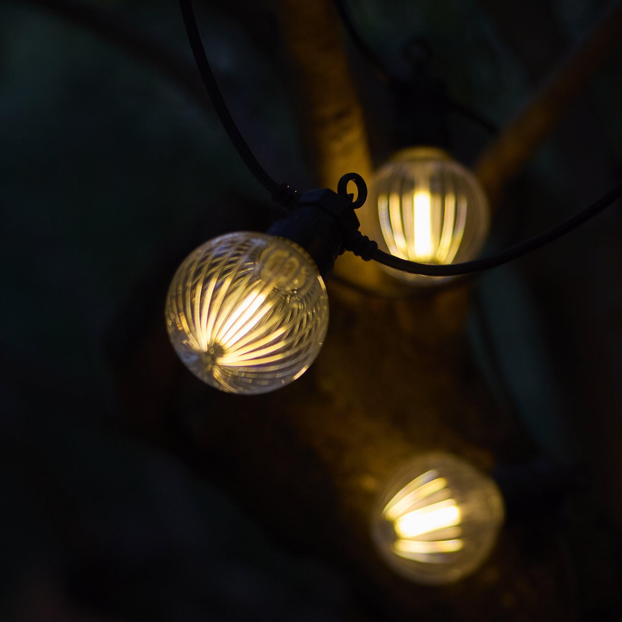 BAMBY LIGHT solarny łańcuch świetlny, 10 żarówek LED, ciepła biel, możliwość ściemniania, 8 m