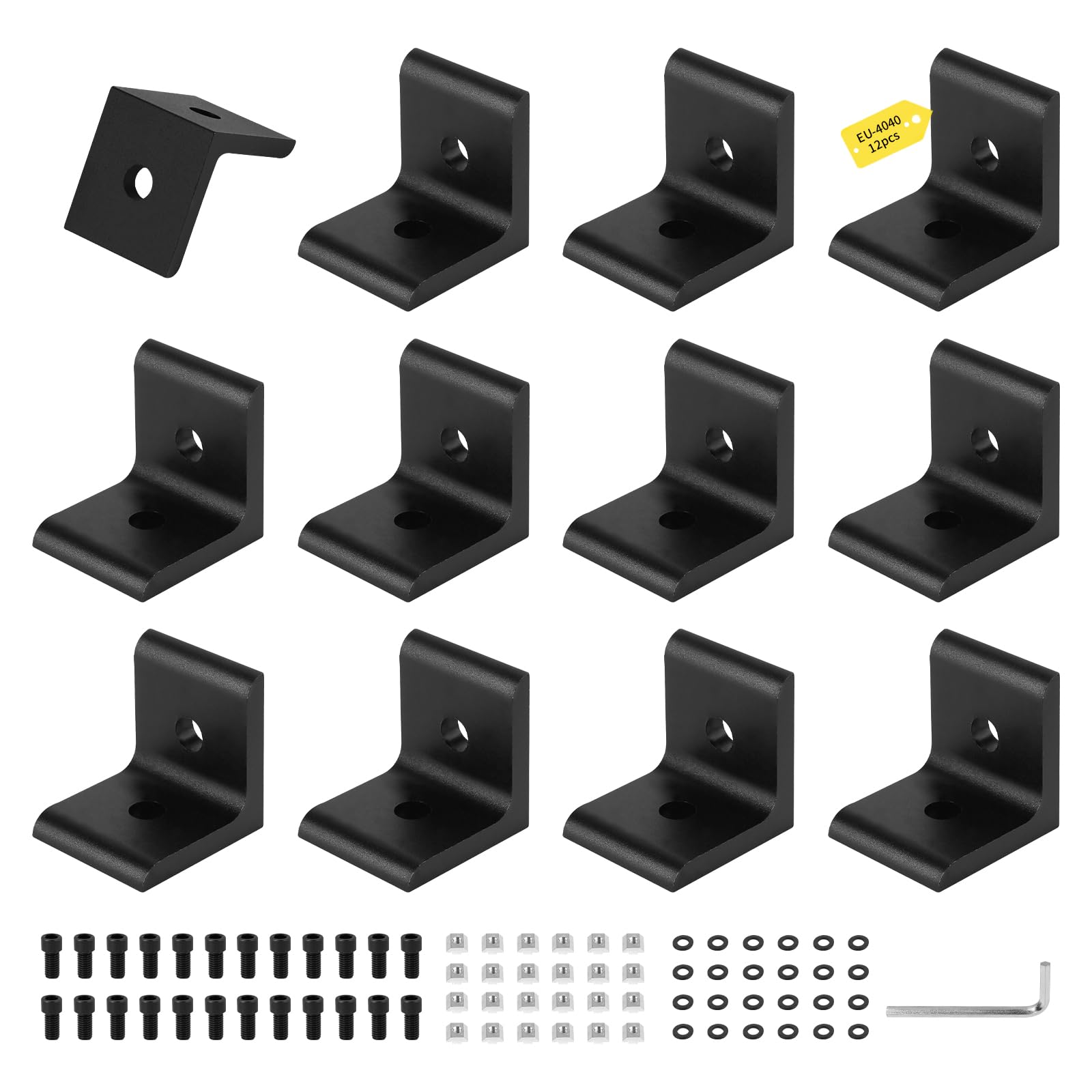 SUPAWAY 12 Stück Aluprofil Befestigungsmaterial Set 40x40 40