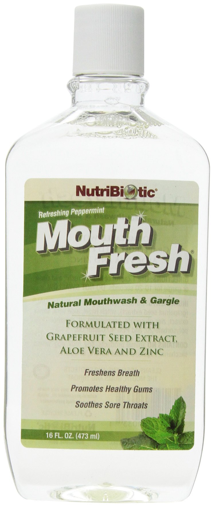Nutribiotic - Mouth Fresh Natural Mouthwash & Gargle Refreshing Peppermint Flavor - 16 oz.