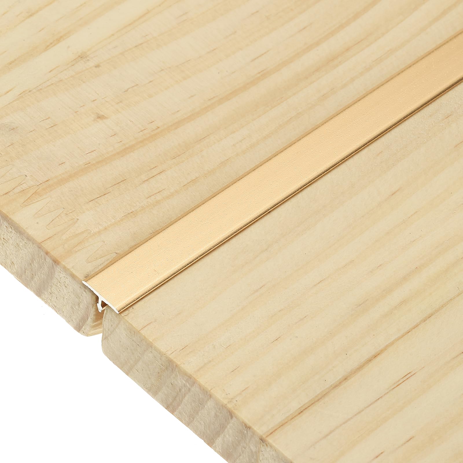 uxcell 3Pcs T-Molding Transition Strips, 2.95 ft x 0.39 Inch (L x W) Aluminium Alloy Floor Flat Divider Strip Vinyl Flooring Edging Trim for Floor Gaps Doorways, Matte Gold