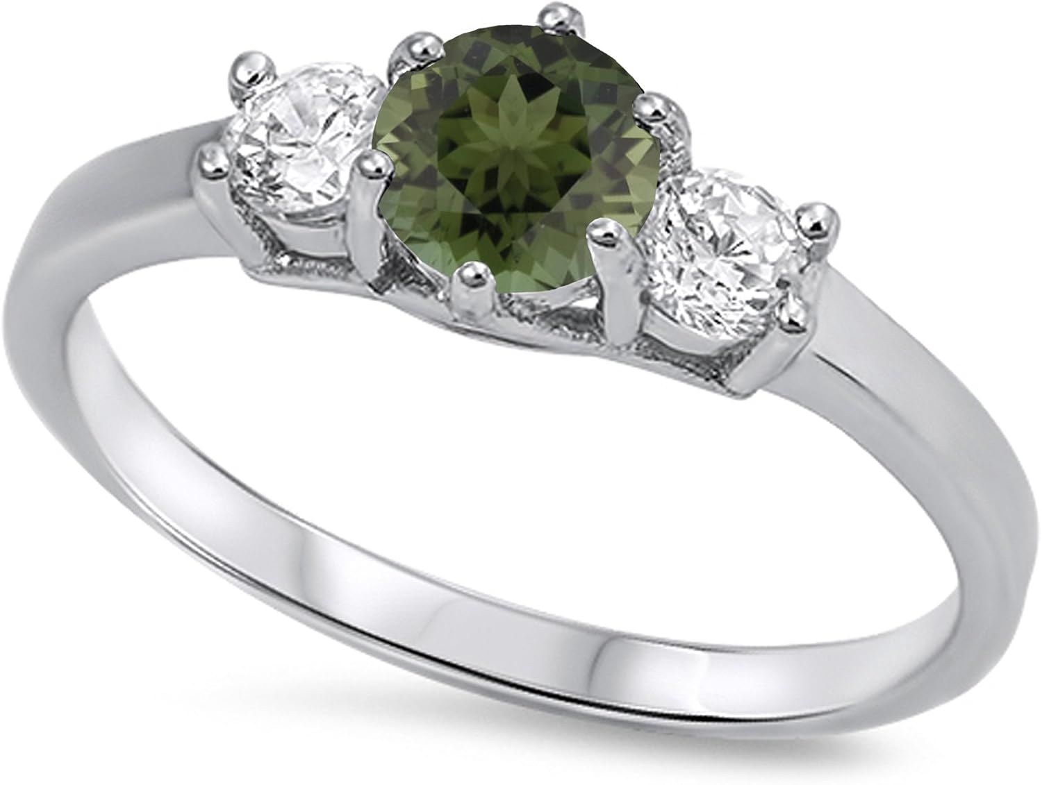 CHOOSE YOUR COLOR Sterling Silver Round Ring