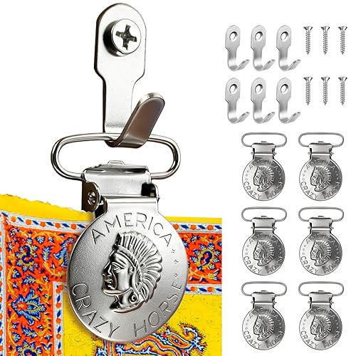 6-Pack Heavy Duty Tapestry Clips, Quilt Hanger for Wall for