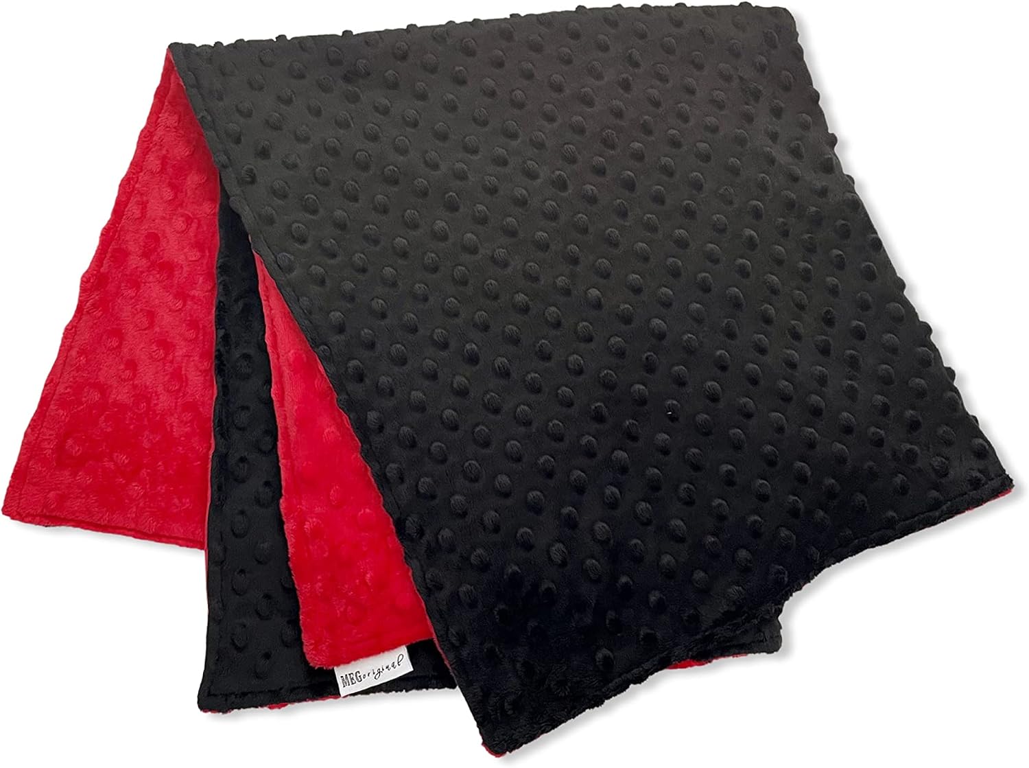 MEG ORIGINAL Red & Black Minky Dot Baby Blanket, Unisex/Gender Neutral, 1327